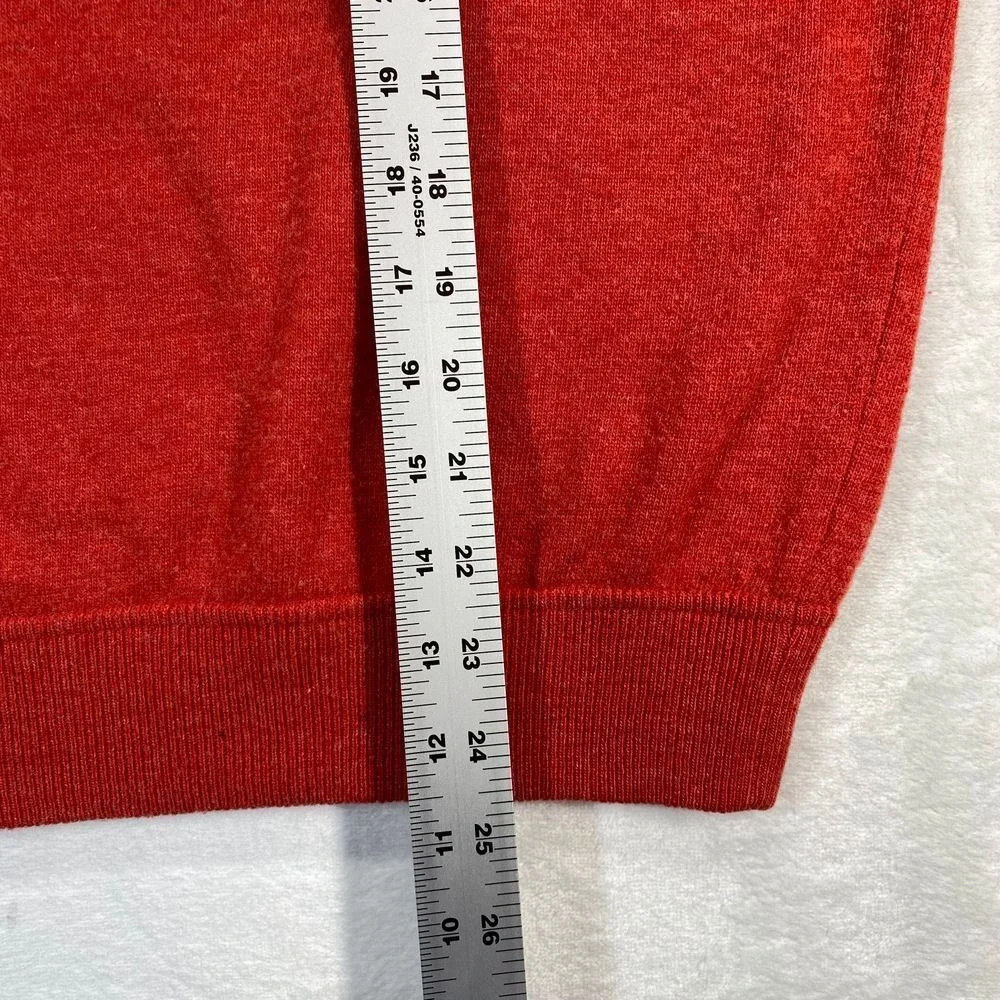 Boggi Milano Red Pure Wool Half Zip Pullover Sweater‎ Luxury Italian Menswear L